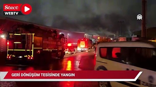 Kocaeli'nde, geri dönüşüm tesisi yandı