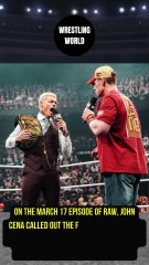 John Cena blamed the WWE Universe on WWE Raw.