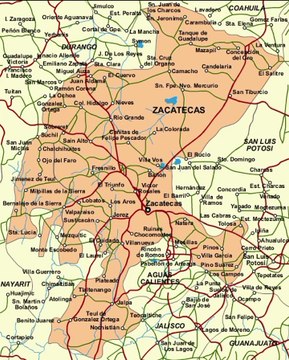 Map of Zacatecas. Peta Zacatecas. Zacatecas Map. Map of Zacatecas State. Peta Negara Bagian Zacatecas. Zacatecas States Map. Map of State of Zacatecas. State of Zacatecas Map.