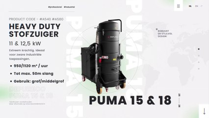 Depureco Puma 15 & 18 | Industriële stofzuigers voor grof tot middelgrof materiaal