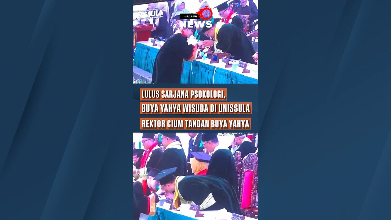 Lulus Sarjana Psikologi, Buya Yahya Wisuda Di Unissula Rektor Cium Tangan Buya Yahya