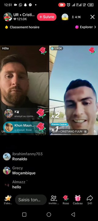Ronaldo Meets Messi Live on TikTok