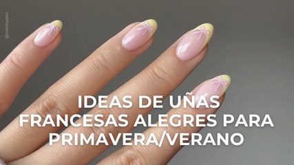 Ideas de uñas francesas alegres para primavera/verano