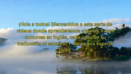 "Frases Comunes en Ingles: Desde 'No quiero esperar tanto' hasta 'Todos quieren conocerte'"
