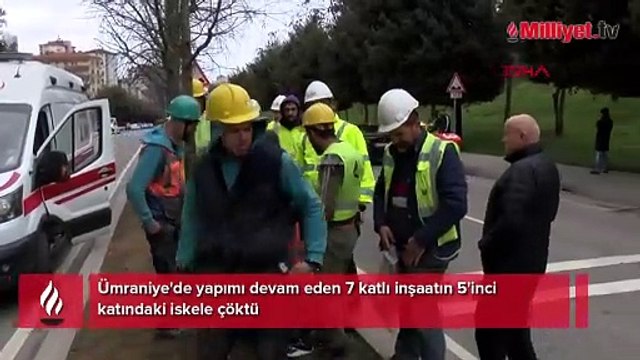 Ümraniye'de feci olay! İnşaat iskelesi çöktü: 2 işçi ağır yaralandı