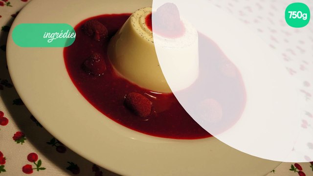 Pannacotta au coulis de framboises