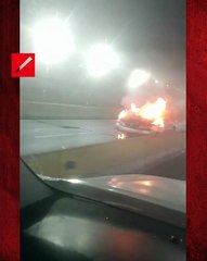 Automóvil se incendia en el túnel de la avenida 27 de Febrero