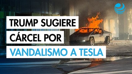 Trump sugiere encarcelar en El Salvador a quienes quemen coches Tesla