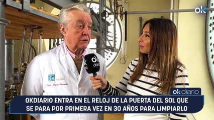 OKDIARIO entra en el reloj de la Puerta del Sol que se para por primera vez en 30 años para limpiarlo