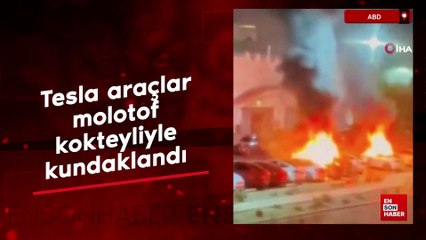 ABD Las Vegas'ta Tesla araçlar molotof kokteyliyle kundaklandı