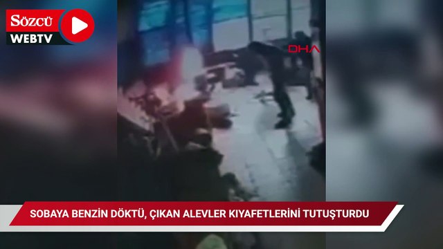 Sobaya benzin döktü, çıkan alevler kıyafetlerini tutuşturdu