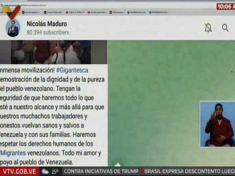 Pdte. Nicolás Maduro: Todo mi apoyo al pueblo venezolano y a los migrantes trabajadores y honestos