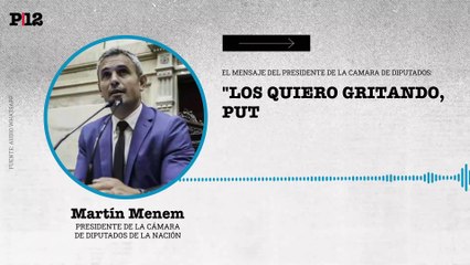 Martín Menem: "Los quiero gritando, puteando, nada pacifico"