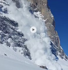 Spettacolare valanga in val Gardena, nessuno coinvolto