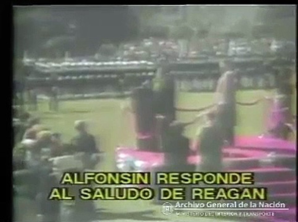 Raúl Alfonsín y Ronald Reagan en los Jardines de la Casa Blanca, 1985