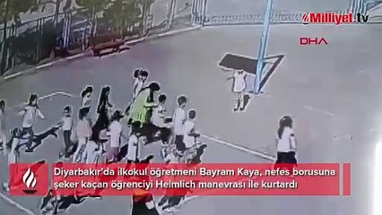 Heimlich manevrasıyla öğrencisinin hayatını kurtardı!