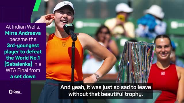 Sabalenka sad to have left Indian Wells without 'beautiful' trophy