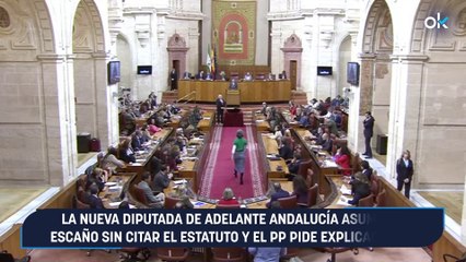La nueva diputada de Adelante Andalucía asume su escaño sin citar el Estatuto y el PP pide explicaciones
