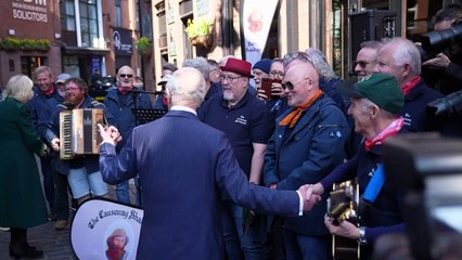 King and Queen start NI visit with shanties and acrobatics