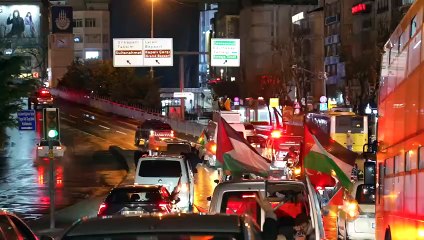 İstanbul’da, Gazze’ye destek için büyük araç konvoyu düzenlendi