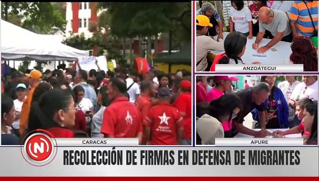 Autoridades participan en proceso de recolección de firmas en defensa de migrantes venezolanos