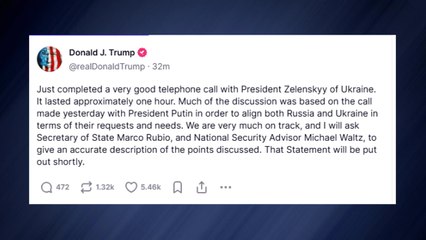 트럼프, 젤렌스키와 1시간 통화..."우크라에 방어 정보 공유 지속" / YTN