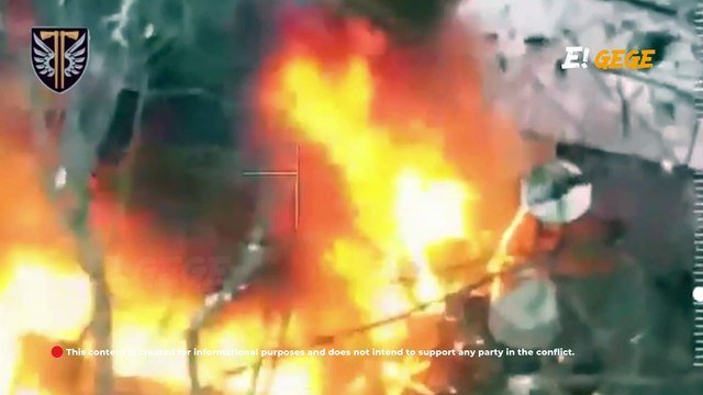 Cluster munitions hits Russian APC and eliminated them!