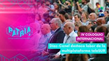 Pdte. Díaz-Canel visita el estand de Telesur en el Coloquio Internacional de Comunicación 
