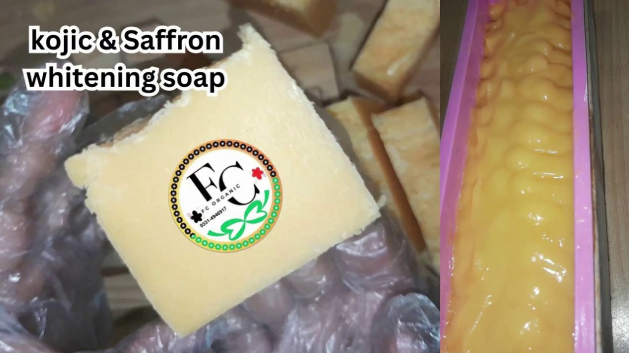 🌿 Kojic Saffron Soap | Glowing & Whitening Soap at Home | DIY Skin Brightening Formula