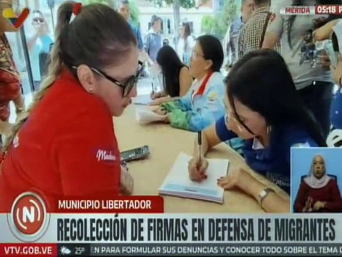 Merideños participan en la recolección de firmas en defensa de migrantes venezolanos
