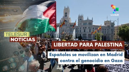 Manifestantes exigen la finalde la violencia y justicia para Palestina