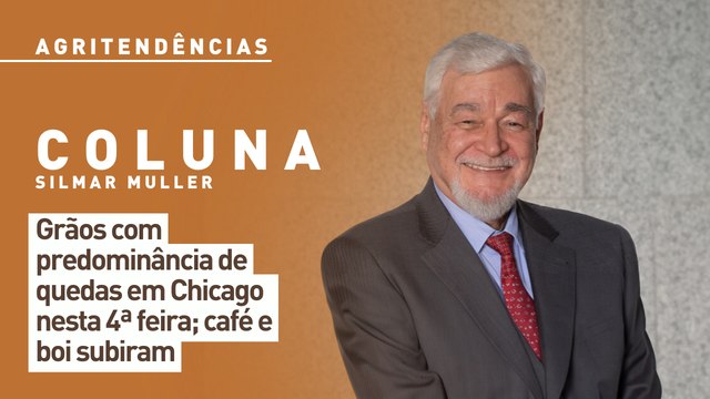 Grãos com predominância de quedas em Chicago nesta 4ª feira; café e boi subiram