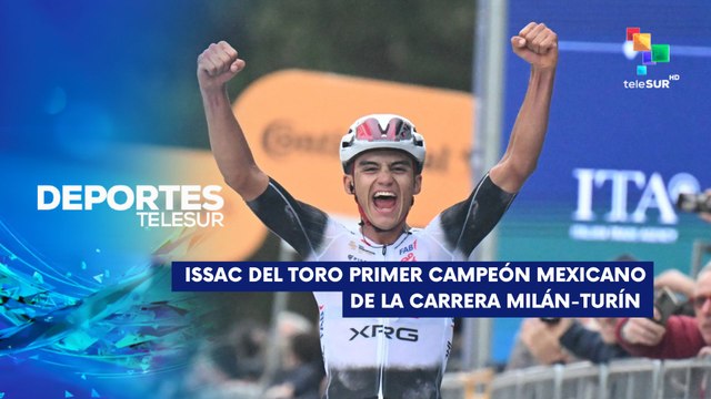 Issac del Toro primer Campeón mexicano de la Carrera Milán Turín DEPORTES TELESUR 19-03-2025