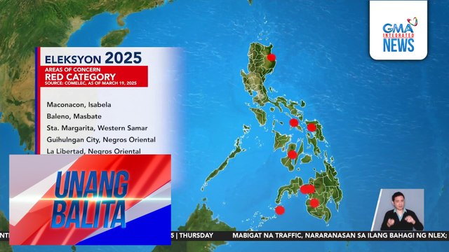 Mga lugar na nasa red category ng Comelec, nabawasan | Unang Balita