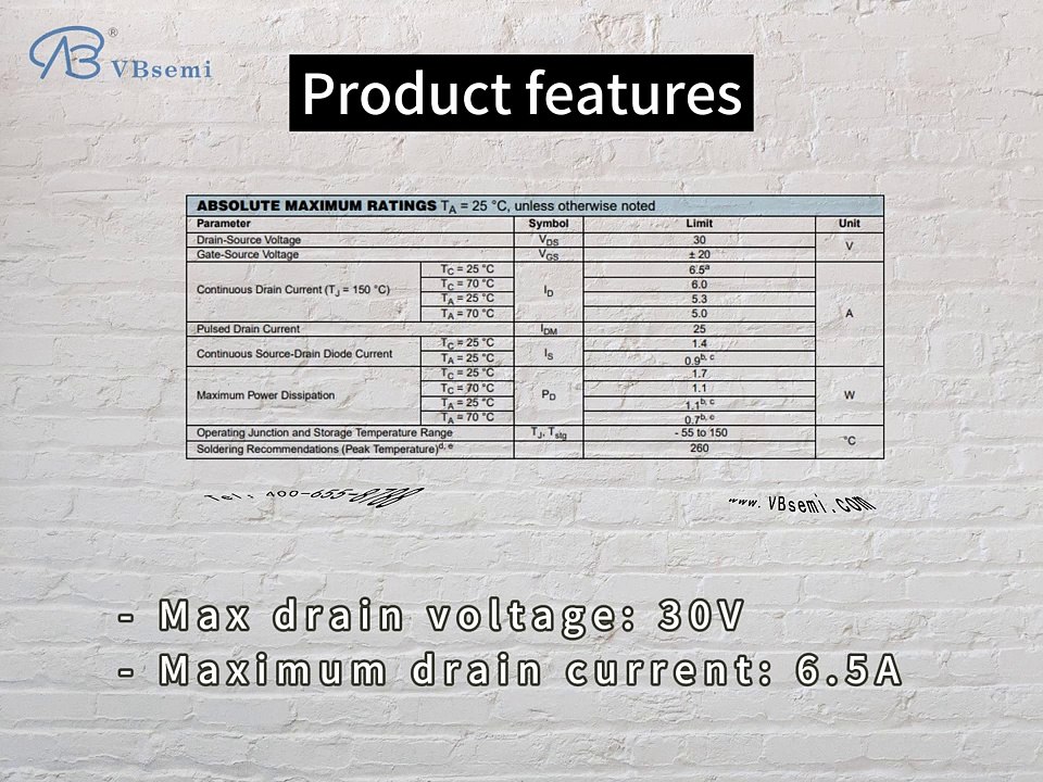 EMF50N03J-VB is a SOT23 package N-Channel field effect MOS tube