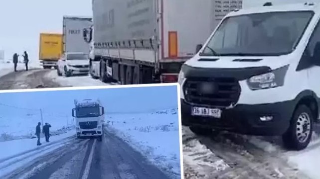 Kars-Ardahan karayolunda yoğun kar yağışı: TIR’lar yolda kaldı