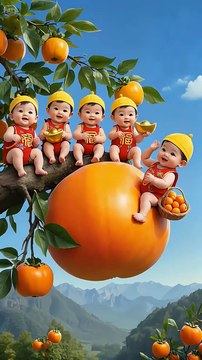 The group of cute babies enjoying together –