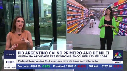 O que esperar do PIB argentino após encolhimento de 1,7% no 1º ano de Milei? Mariana Almeida comenta