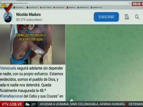 Pdte. Nicolás Maduro: Venezuela seguirá adelante sin depender de nadie, con su propio esfuerzo