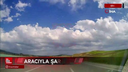 Sivas’ta kaza anı başka bir aracın kamerasına yansıdı
