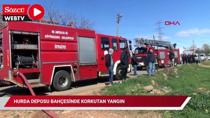 Hurda deposu bahçesinde korkutan yangın