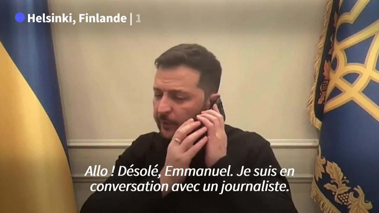 Volodymyr Zelensky dérangé par le président Français Emmanuel Macron en pleine interview