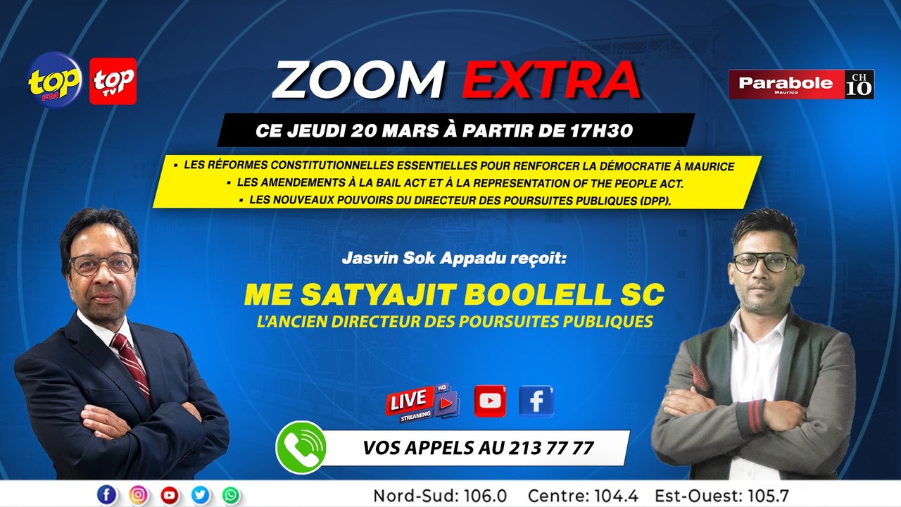 Zoom Extra: Jasvin Sok Appadu Recoit Me Satyajit Boolell SC