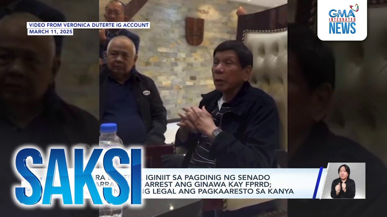 VP Sara Duterte, iginiit sa pagdinig ng Senado na warrantless arrest ang ginawa kay FPRRD; DOJ, nanindigang legal ang pagkaaresto sa kanya | Saksi