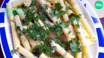 Penne aux quatre fromages et persil à l'ail