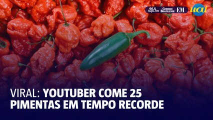 Youtuber viraliza ao comer 25 pimentas ‘Carolina Reaper’ em tempo recorde