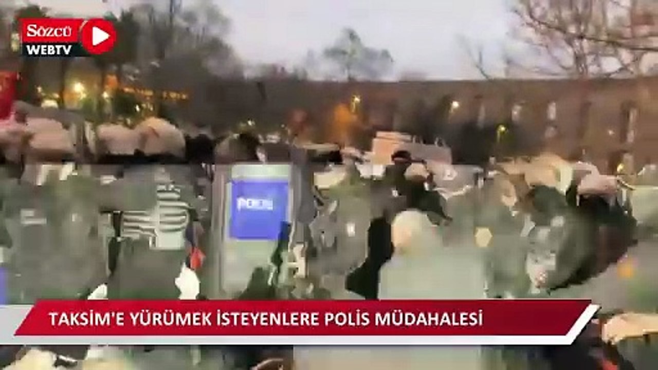 Taksim'e yürümek isteyenlere polis müdahalesi
