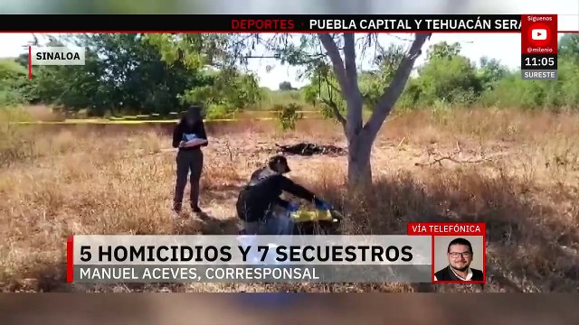 Se registran 5 homicidios y 7 secuestros en Sinaloa en un solo día