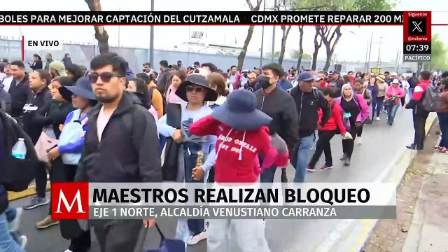 Maestros de la CNTE bloquean Eje 1 Norte en la CdMx