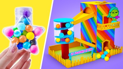 Construction de la tour des souvenirs  arc-en-ciel ! 🌈✂️ Création en Carton